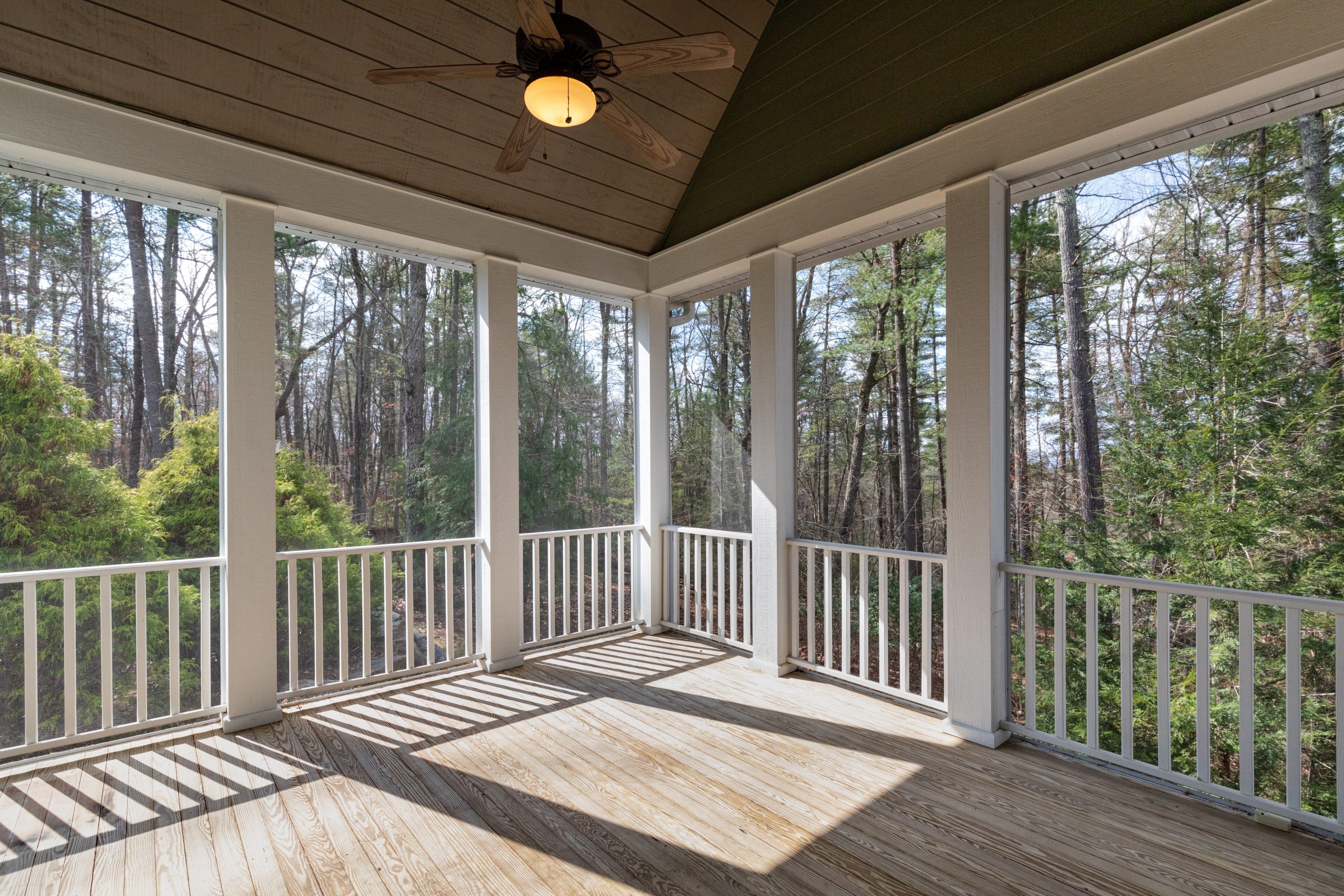 Screened outdoor living space featuring Transpatec insect screen mesh